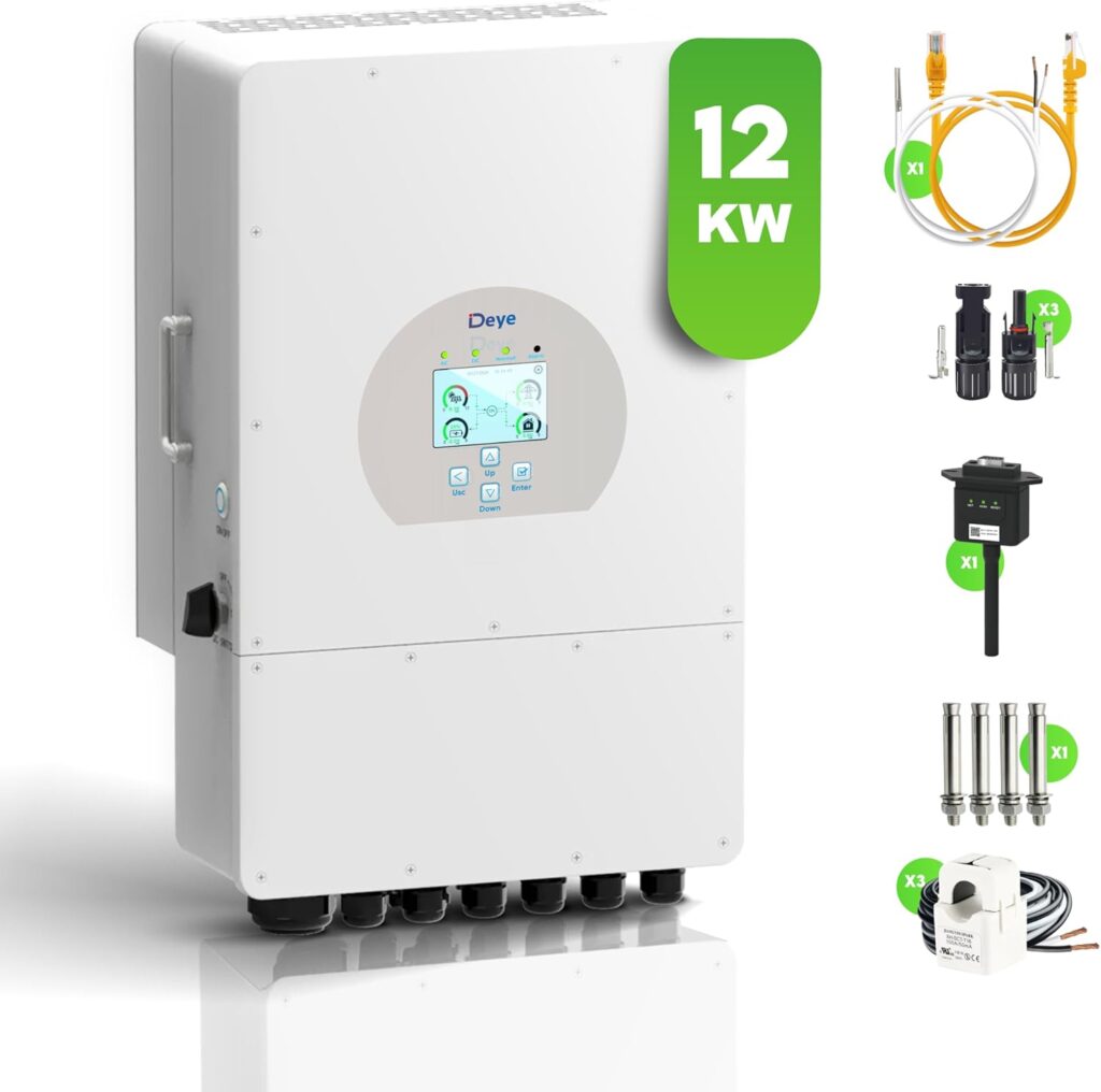 Deye Inverter Hybrid on off grid inverter 12kw 3 เฟส + WiFi (SUN-12K-SG04LP3-EU)