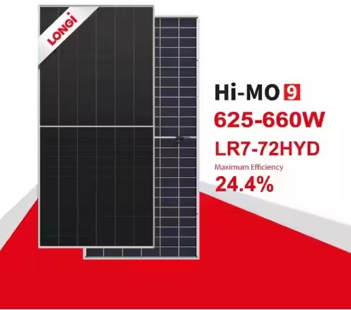 แผงเซลล์แสงอาทิตย์ 660M Longi X10 LR7-72HYD แผงกระจกสองชั้นที่มีประสิทธิภาพ24% (คัดลอก)